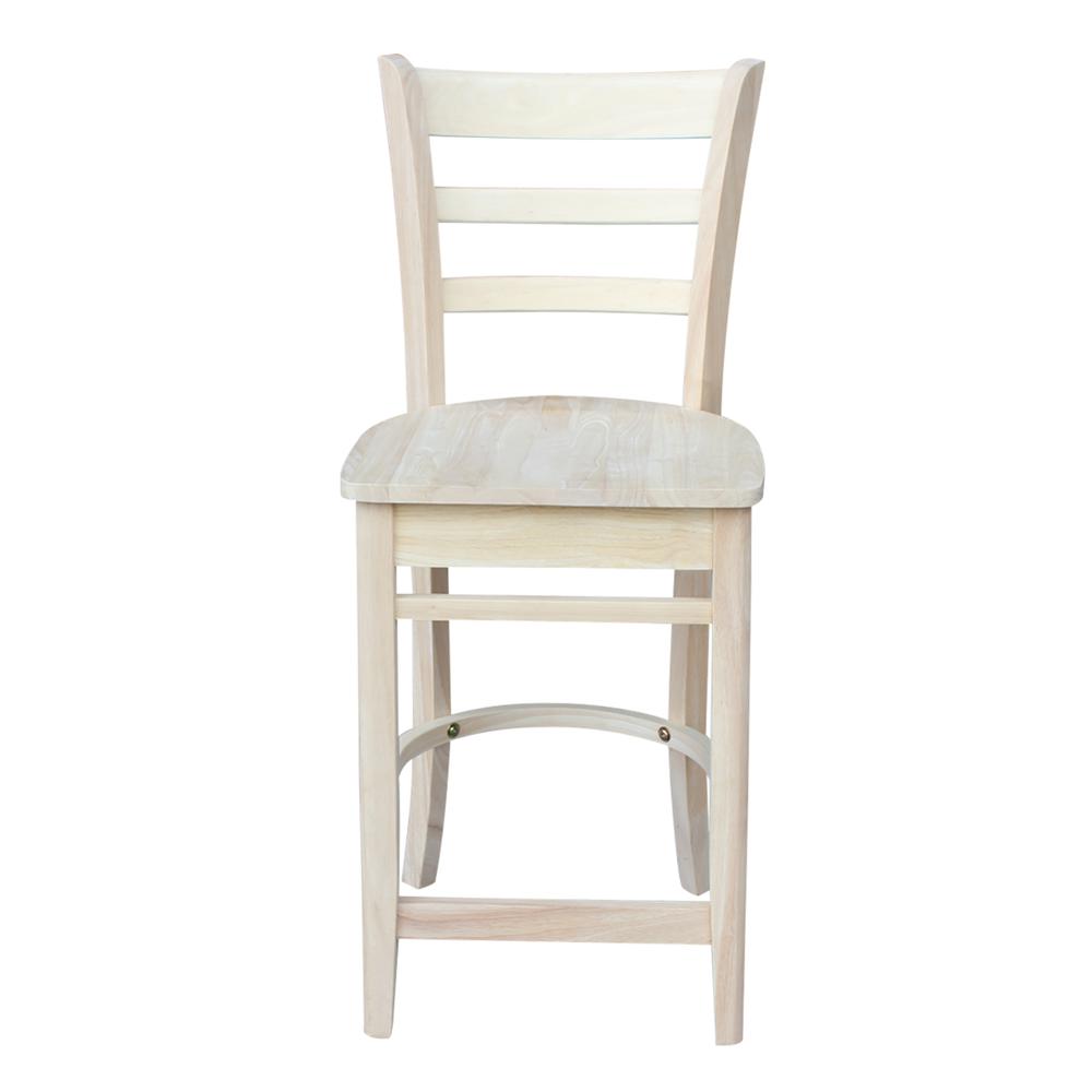 Emily Counter height Stool - 24" Seat Height, Unfinished. Picture 1