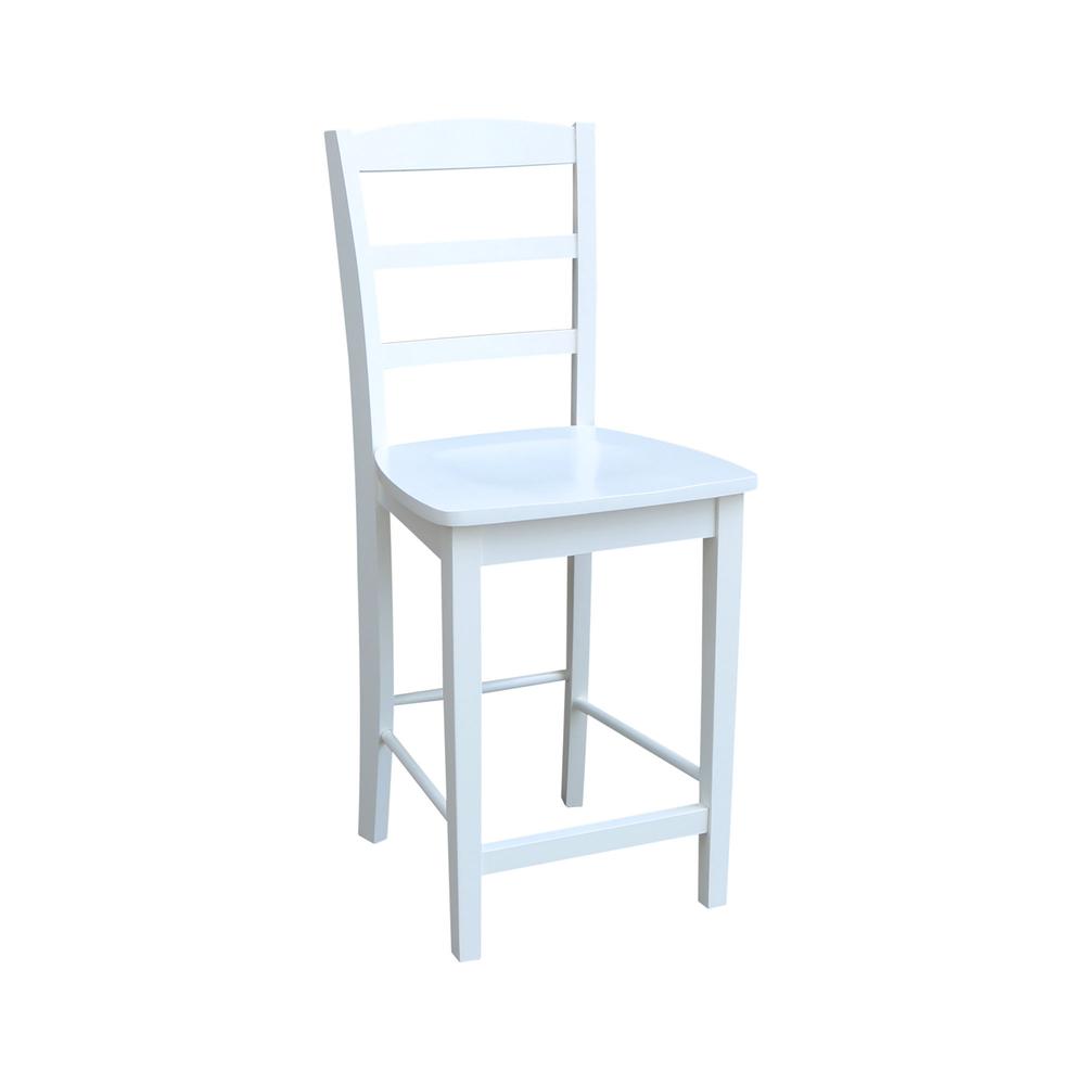 Madrid Counter height Stool - 24" Seat Height, White. Picture 8