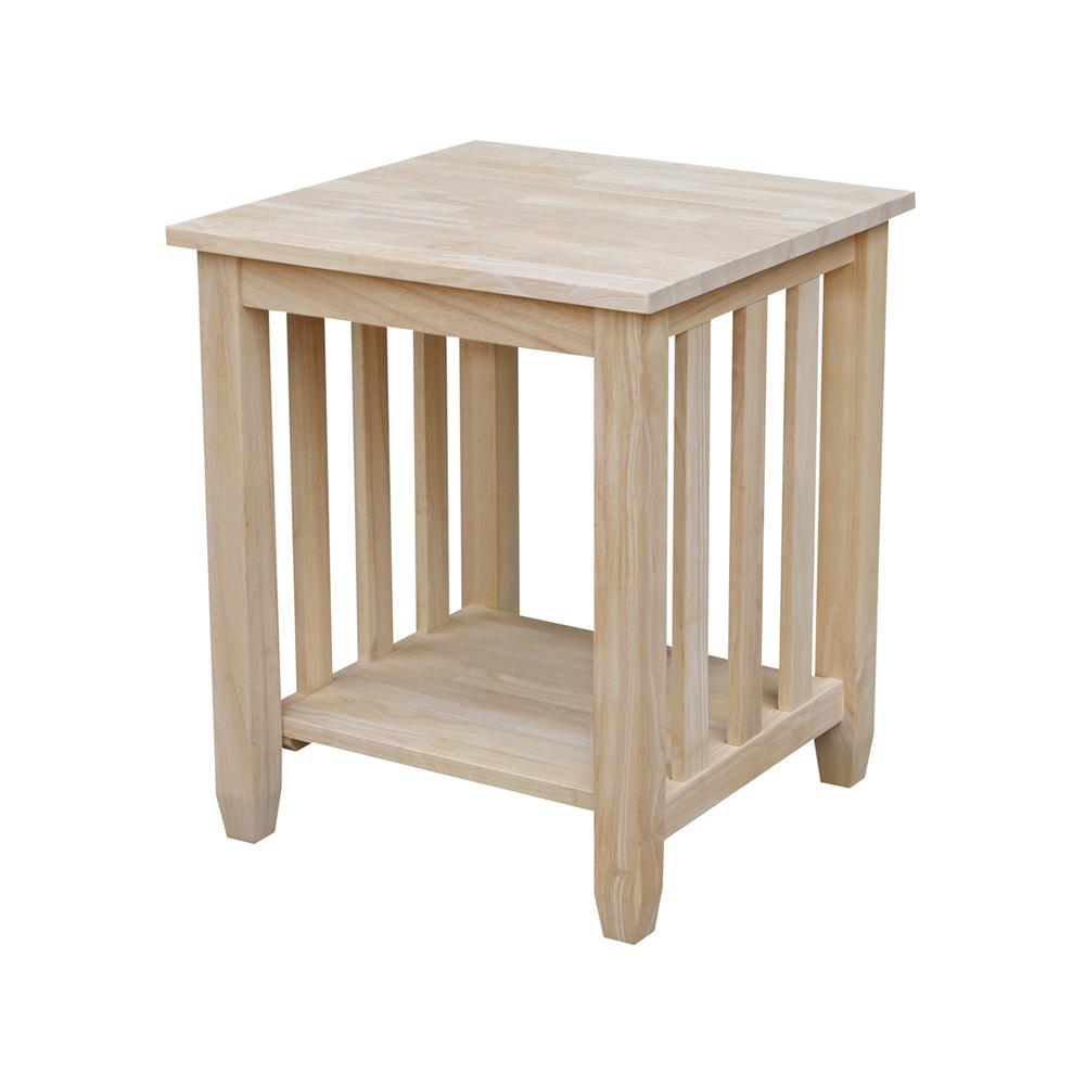 Mission Tall End Table , Unfinished. Picture 1