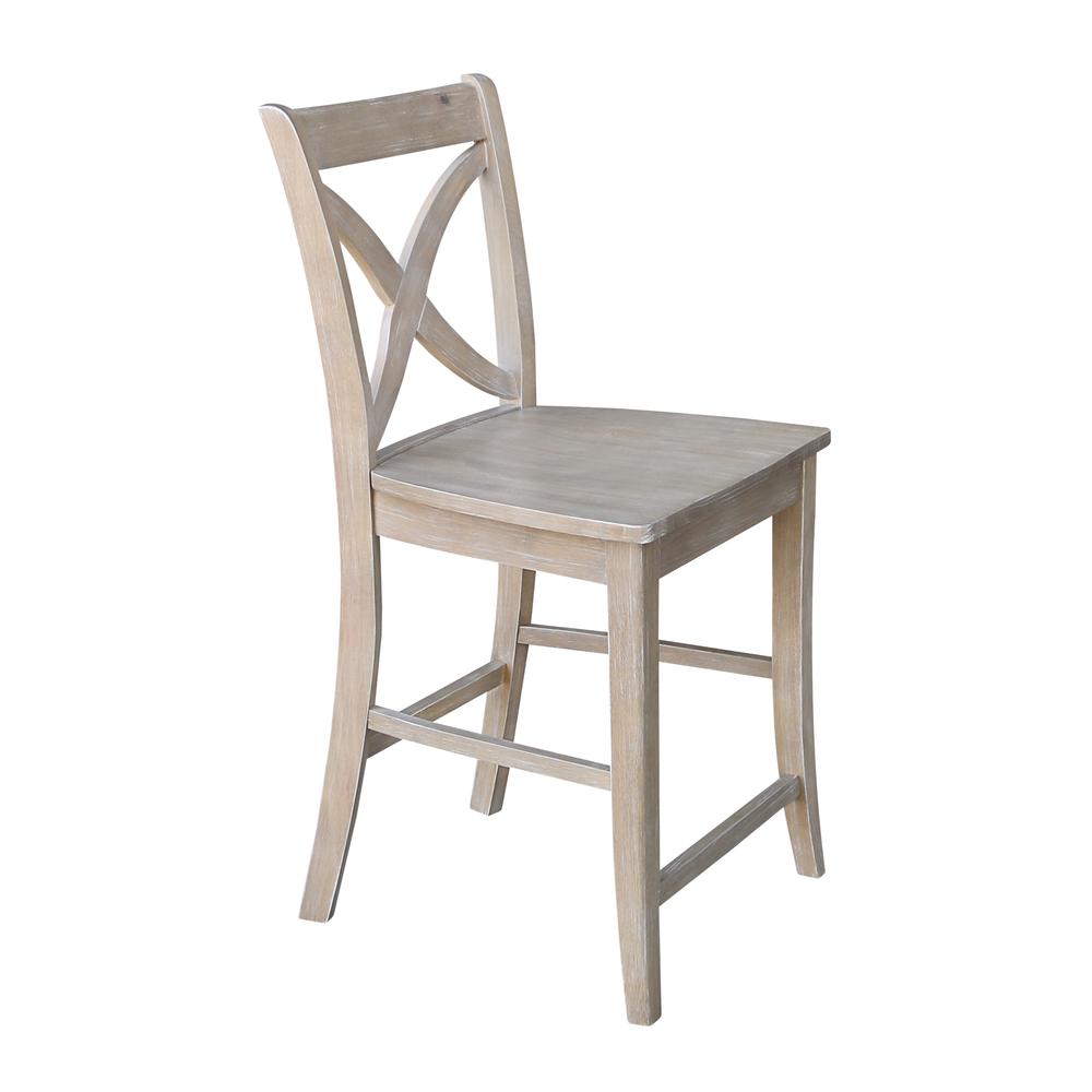 Cosmo Counter height Stool - 24" Seat Height , Washed Gray Taupe. Picture 4