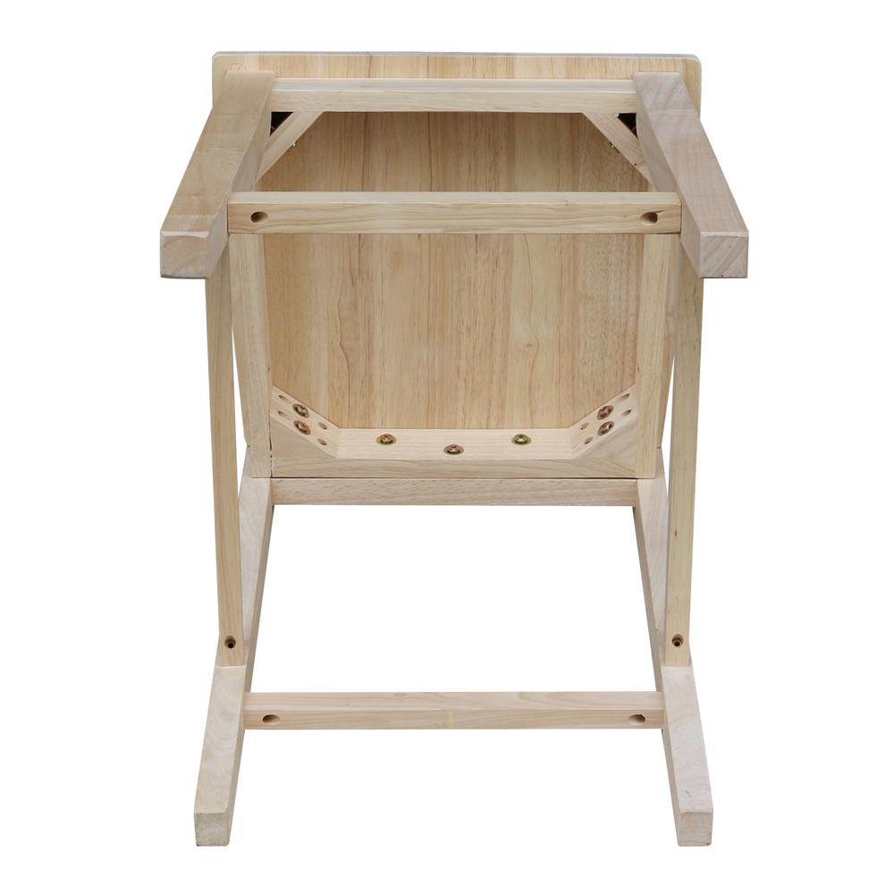 Aspen Counter height Slat Stool - 24" Seat Height, Unfinished. Picture 3