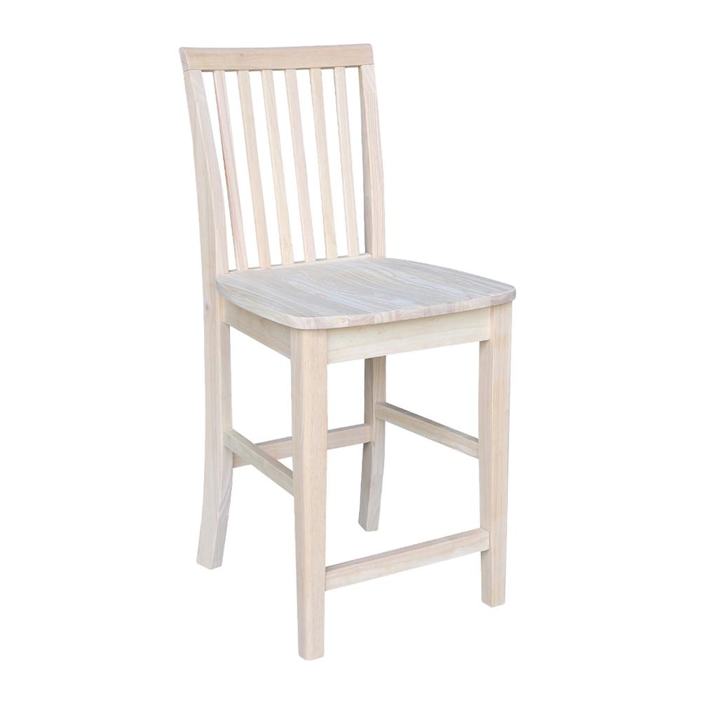 Mission Counter height Stool - 24" Seat Height , Unfinished. Picture 8