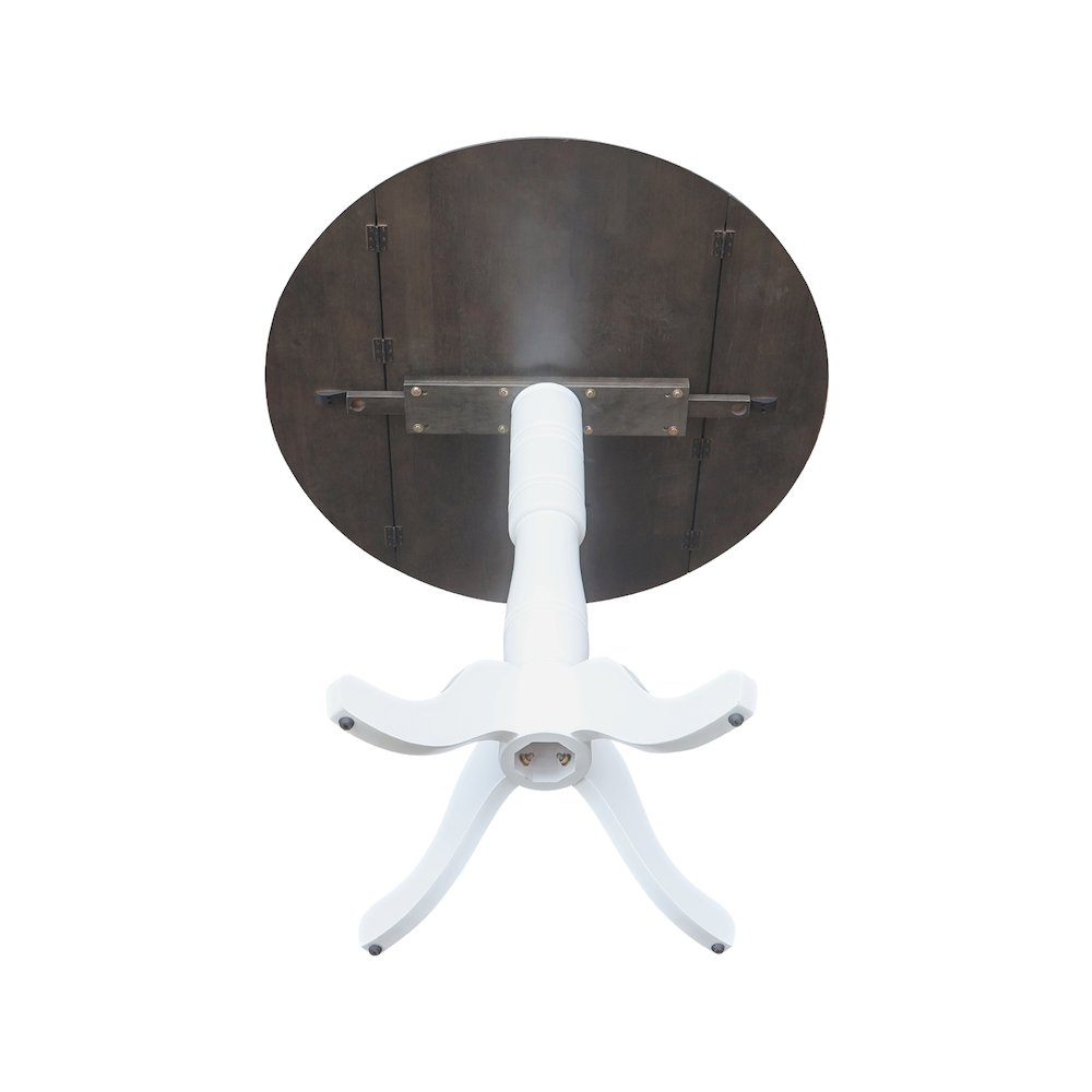 42" Round Dual Drop Leaf Pedestal Table - 41.5"H. Picture 5