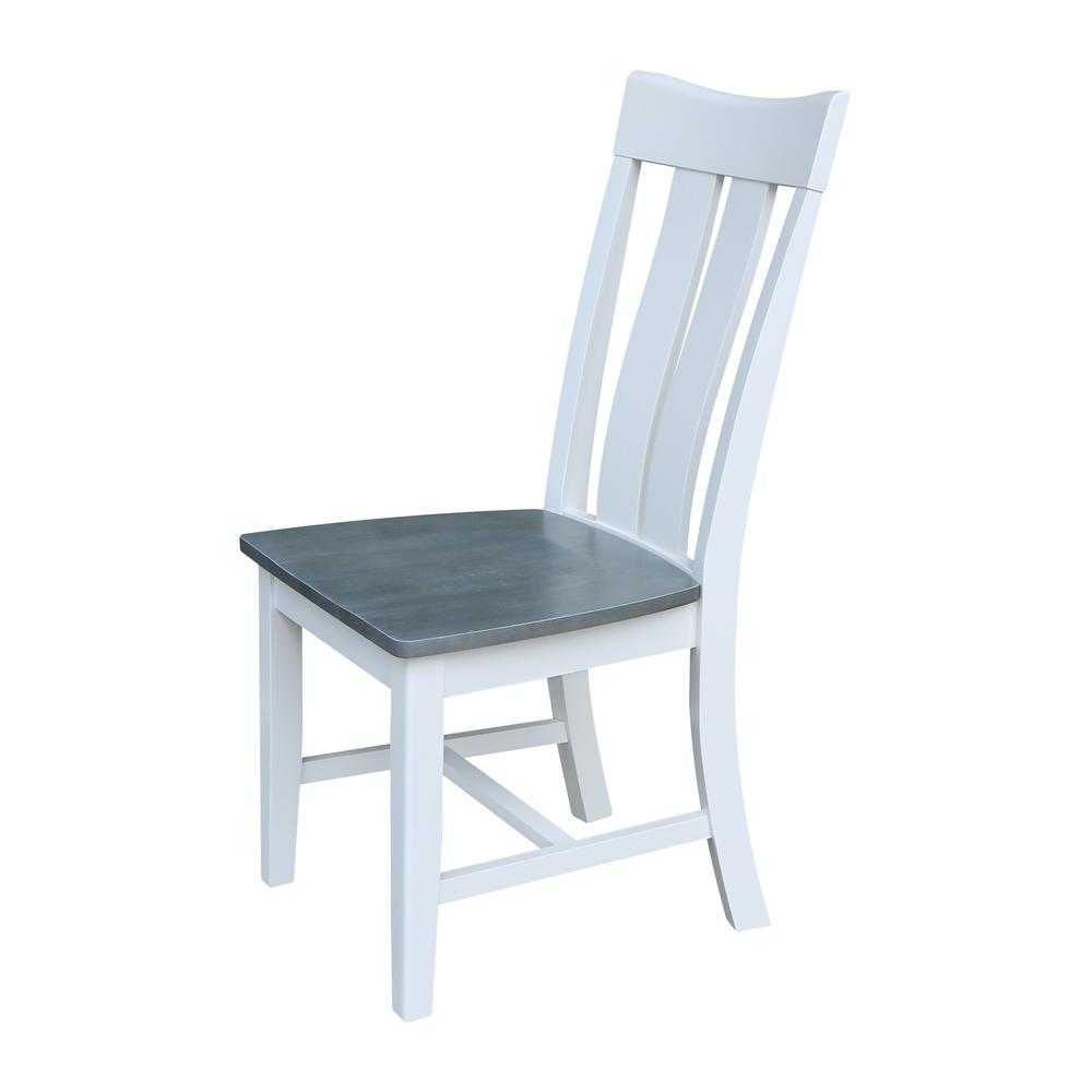 Set of Two Vineyard Curved X Back Chairs, White/Heather gray. Picture 5