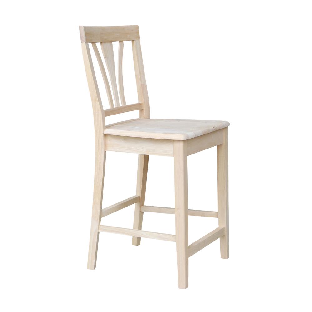 Fanback Stool - 24"Seat Height, Unfinished. Picture 5