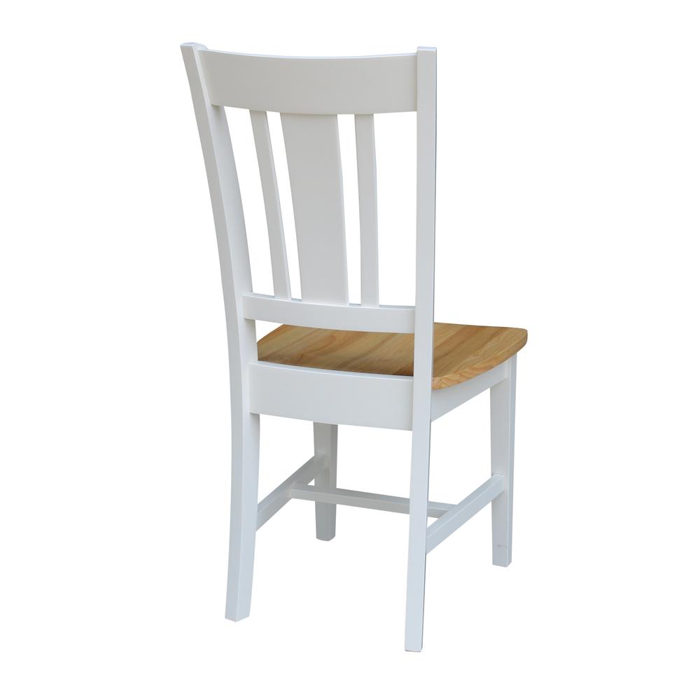 San Remo Splatback Chair, Set of 2, White/Natural. Picture 1