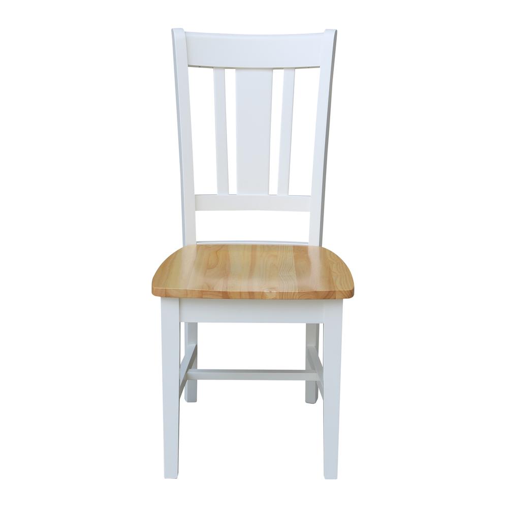 San Remo Splatback Chair, Set of 2, White/Natural. Picture 5