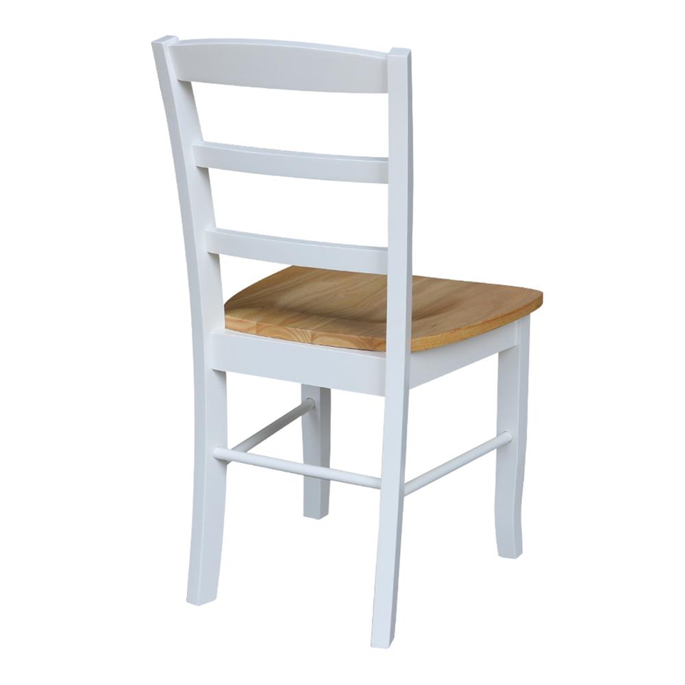 Set of Two Madrid Ladderback Chairs, White / Natural. Picture 1