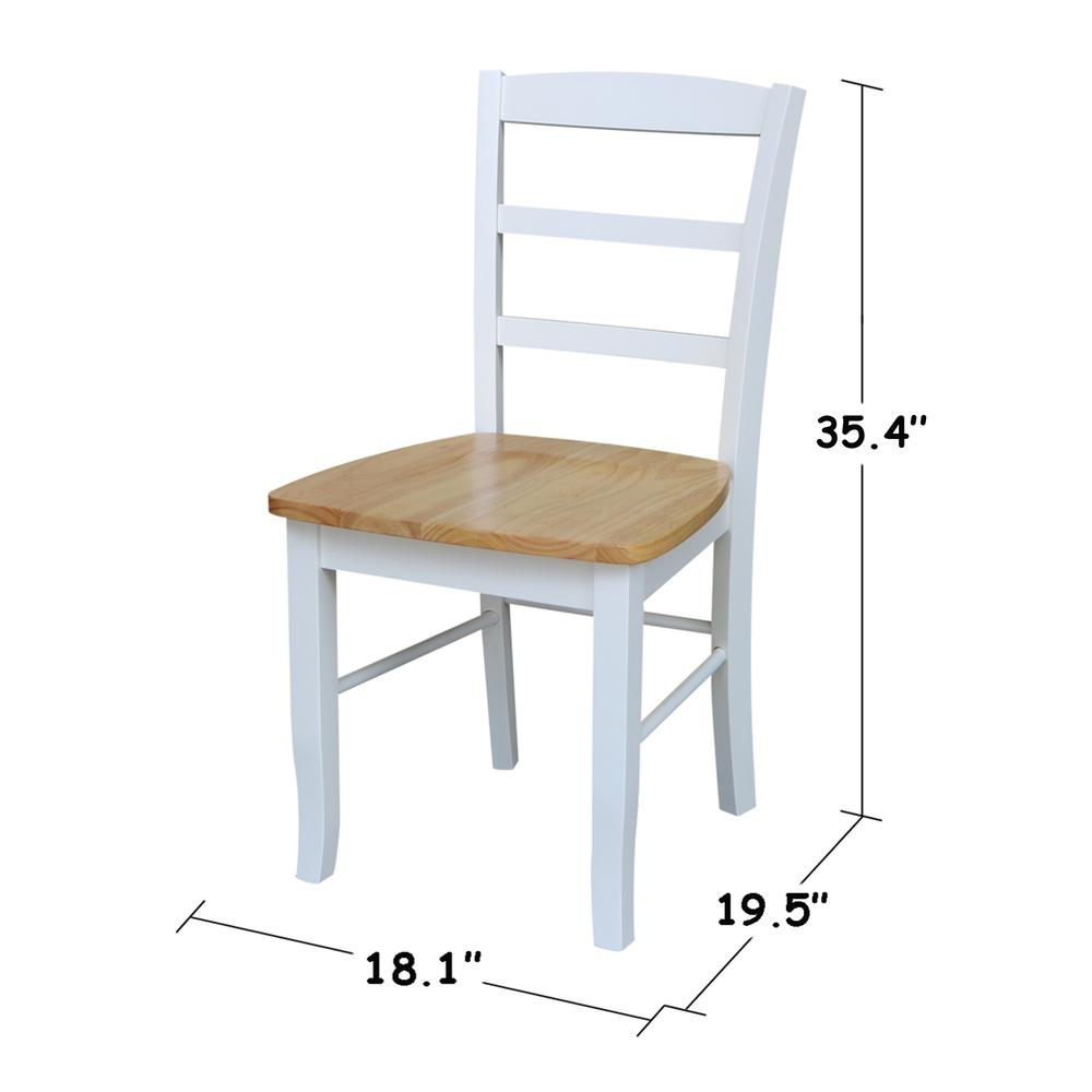 Set of Two Madrid Ladderback Chairs, White / Natural. Picture 2