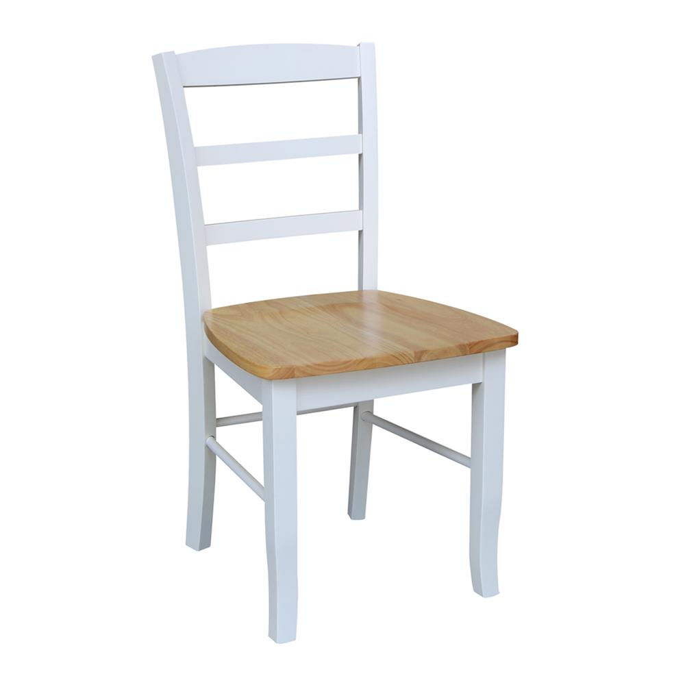 Set of Two Madrid Ladderback Chairs, White / Natural. Picture 3