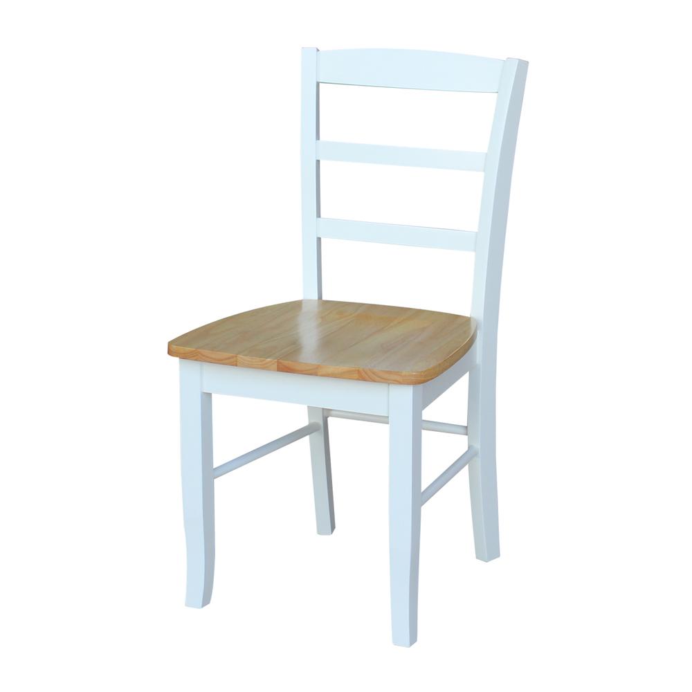 Set of Two Madrid Ladderback Chairs, White / Natural. Picture 5