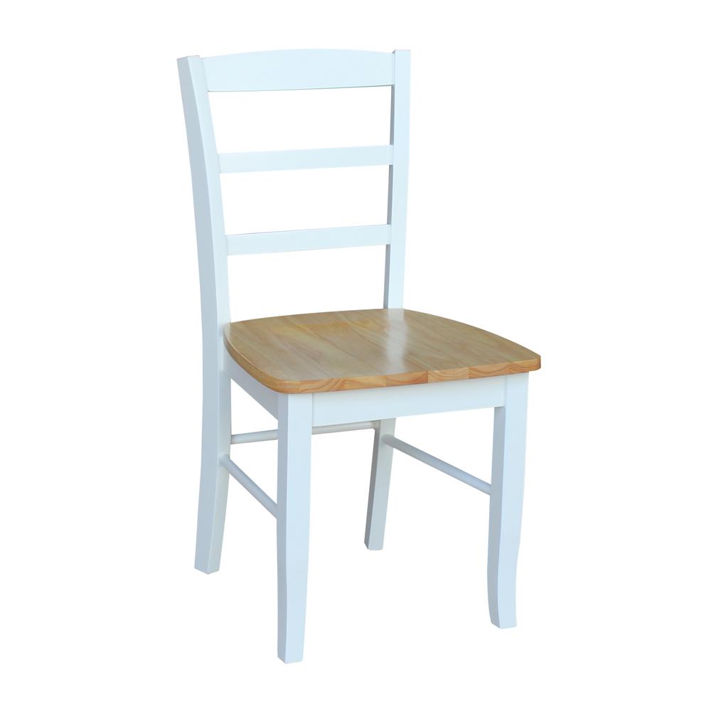 Set of Two Madrid Ladderback Chairs, White / Natural. Picture 6