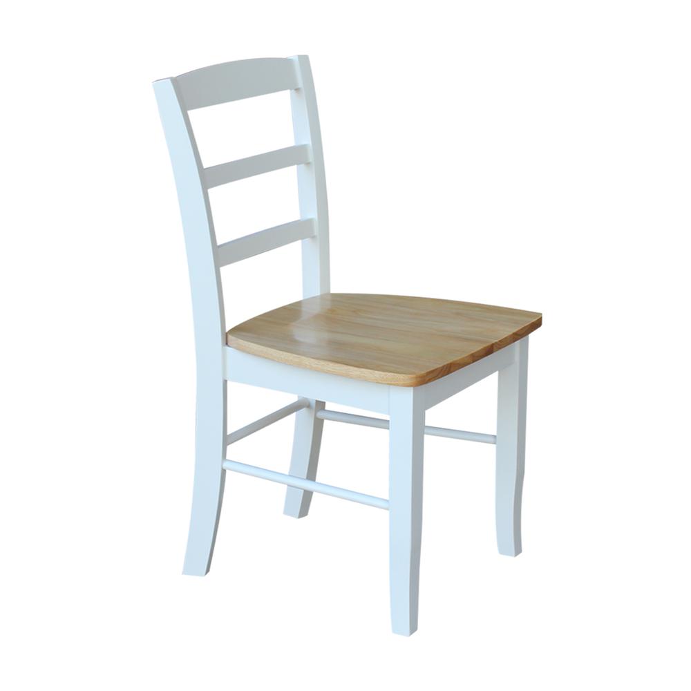 Set of Two Madrid Ladderback Chairs, White / Natural. Picture 9