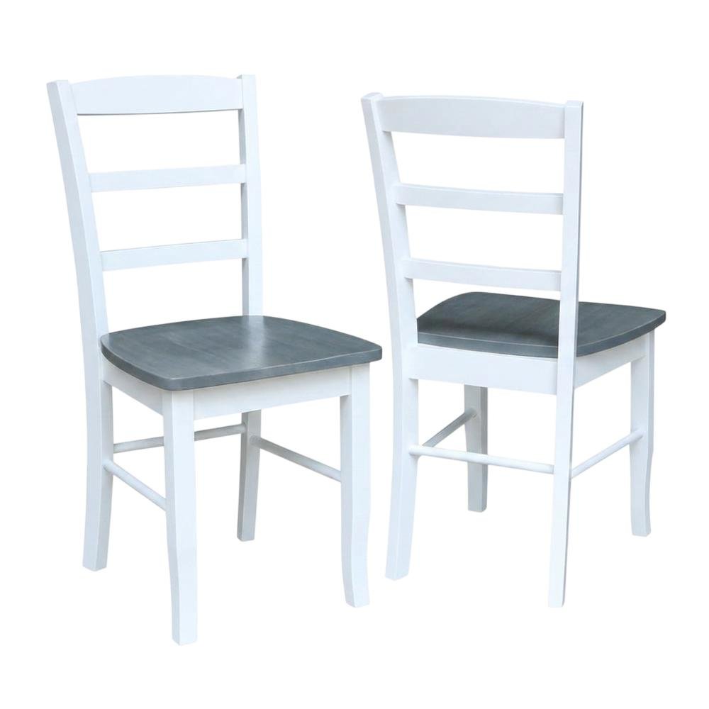 Solid Wood Ladderback Dining Chairs for Kitchen and Dining Room, Set of 2. Picture 1