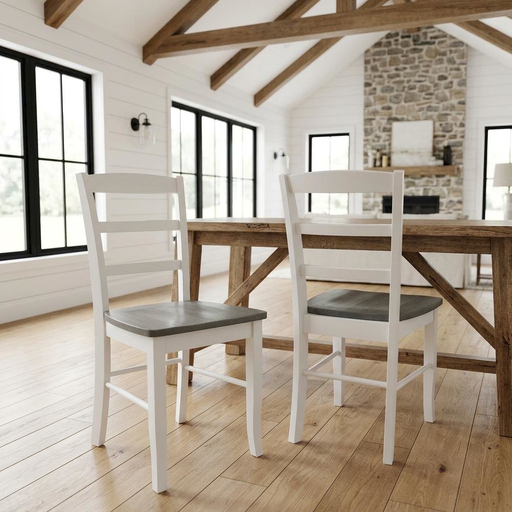 Solid Wood Ladderback Dining Chairs for Kitchen and Dining Room, Set of 2. Picture 4