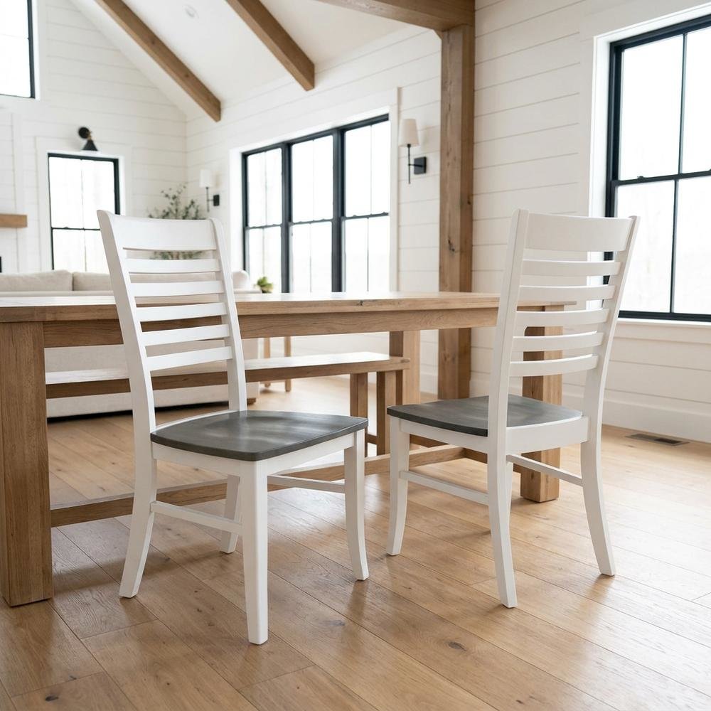 Solid Wood Ladder Back Dining Chair for Kitchen and Dining Room. Picture 2