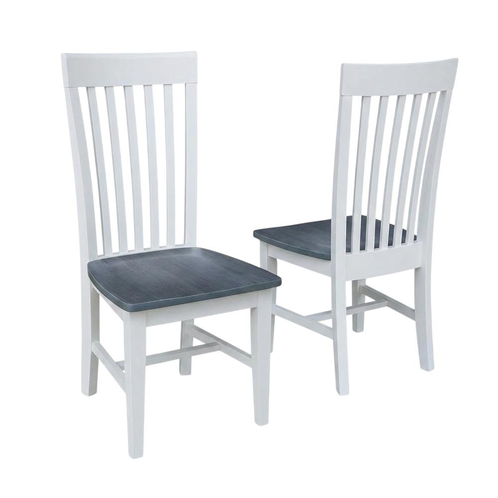Solid Wood Dining Chairs with Tall Mission-Style Back for Kitchen Table. Picture 1