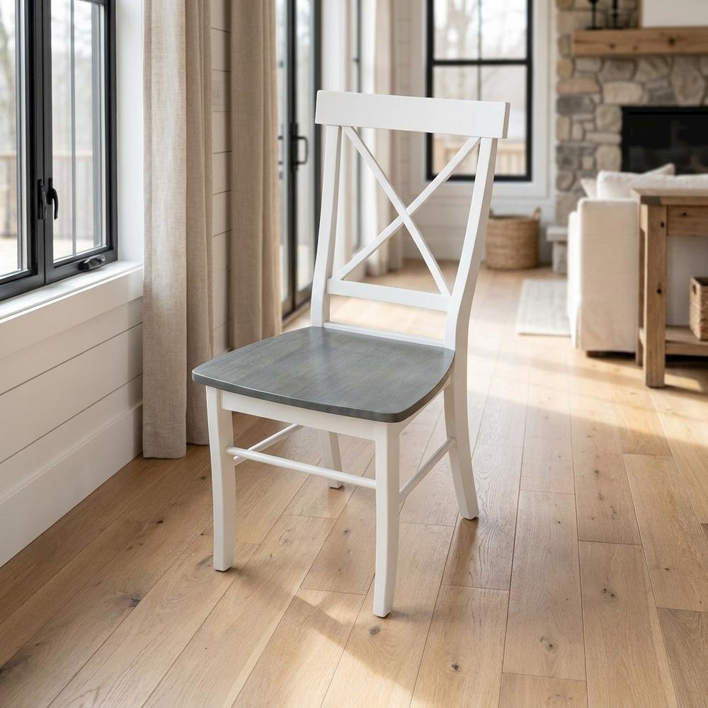 Solid Wood X-Back Dining Chair for Farmhouse Kitchen or Dining Room. Picture 4
