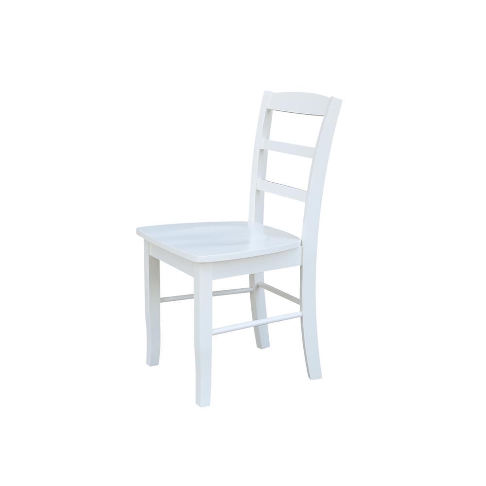 Set of Two Madrid Ladderback Chairs, White. Picture 5