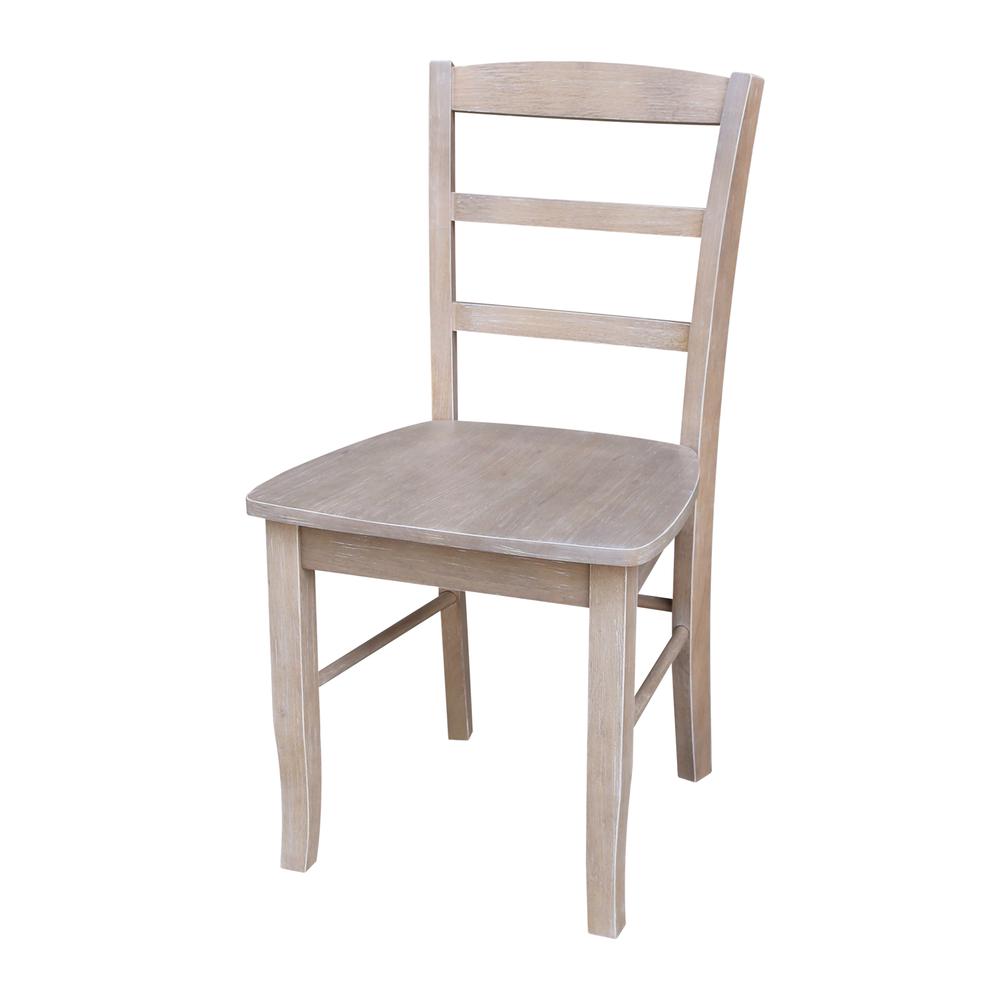 Set of Two Madrid Ladderback Chairs, Washed Gray Taupe. Picture 9