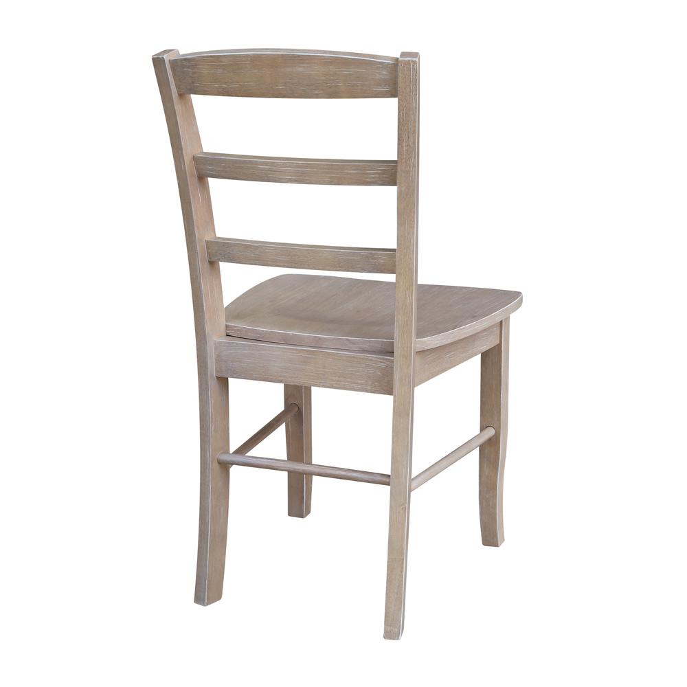 Set of Two Madrid Ladderback Chairs, Washed Gray Taupe. Picture 1