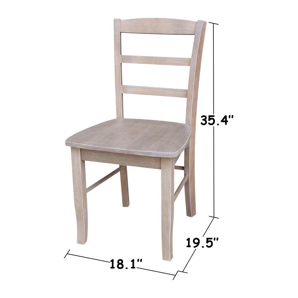 Set of Two Madrid Ladderback Chairs, Washed Gray Taupe. Picture 2