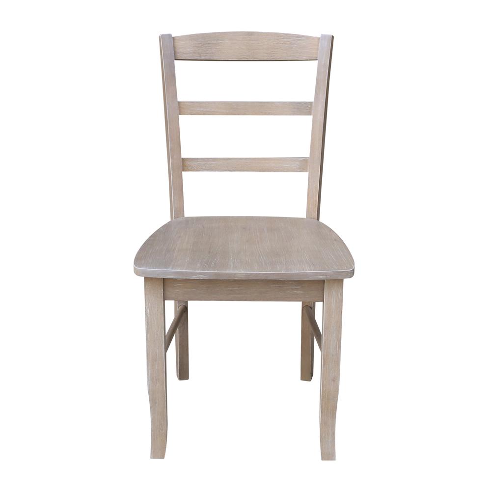 Set of Two Madrid Ladderback Chairs, Washed Gray Taupe. Picture 5