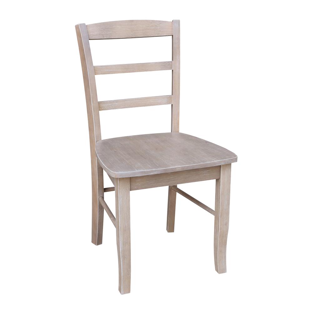 Set of Two Madrid Ladderback Chairs, Washed Gray Taupe. Picture 3