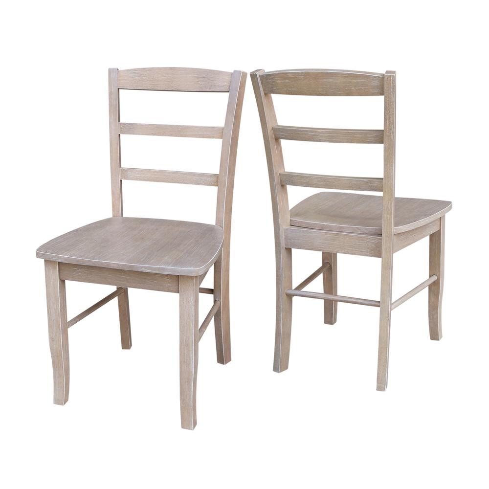 Set of Two Madrid Ladderback Chairs, Washed Gray Taupe. Picture 4