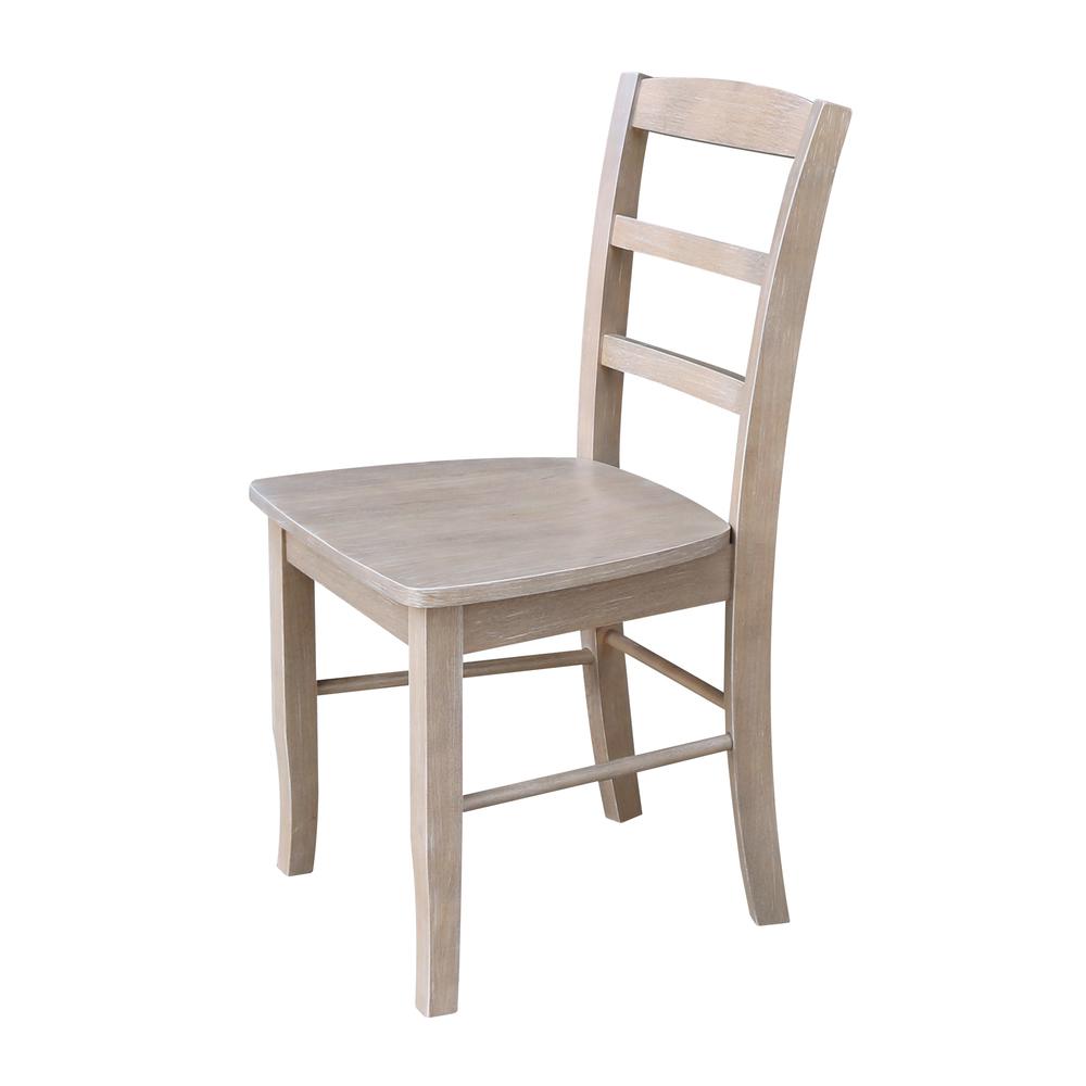 Set of Two Madrid Ladderback Chairs, Washed Gray Taupe. Picture 6