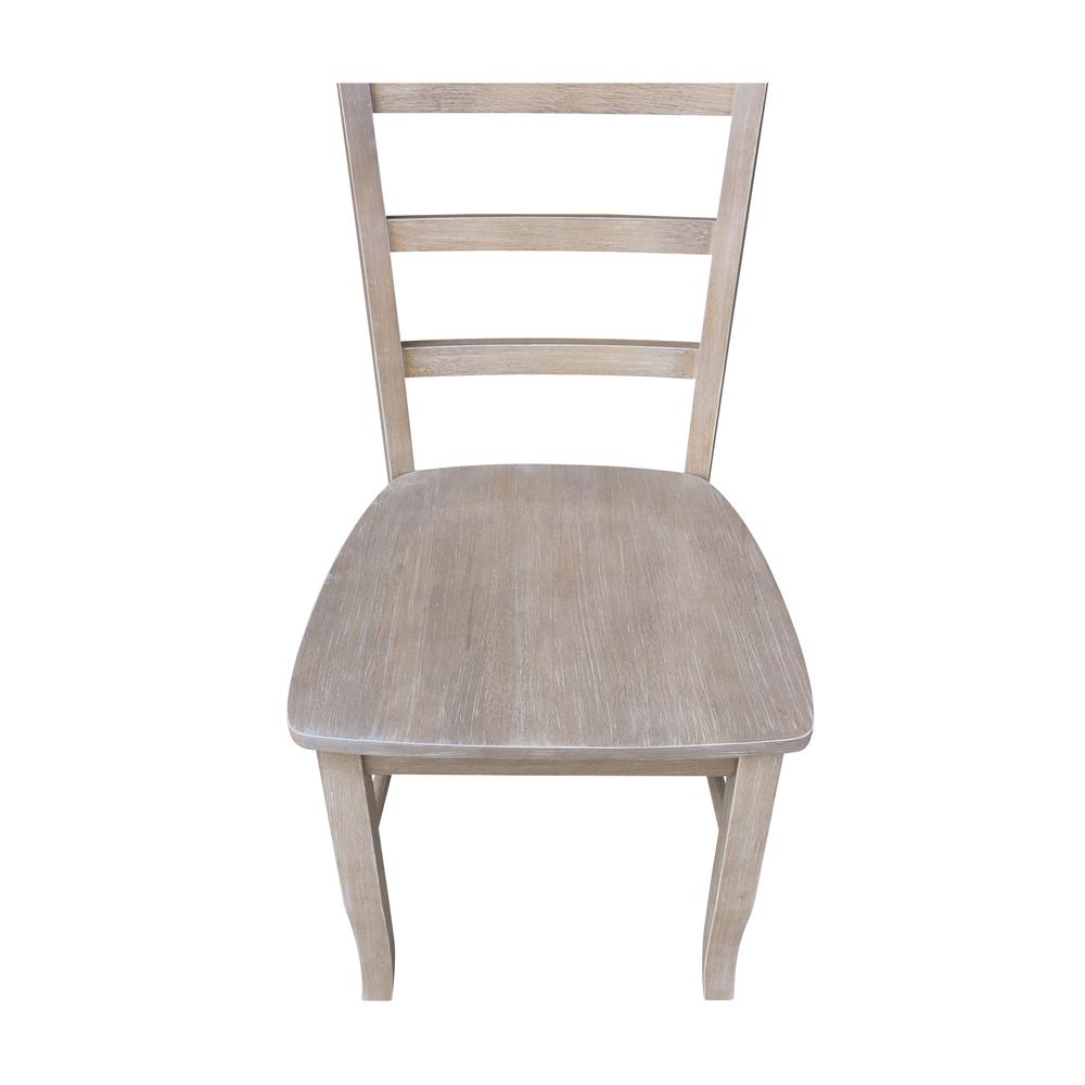 Set of Two Madrid Ladderback Chairs, Washed Gray Taupe. Picture 8