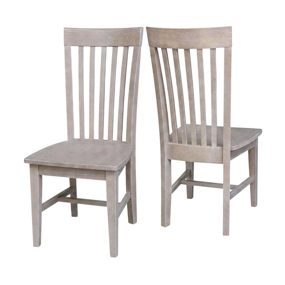 Hardwood Mission Dining Chairs with Washed Finish, Set of Two for Dining Room. Picture 1