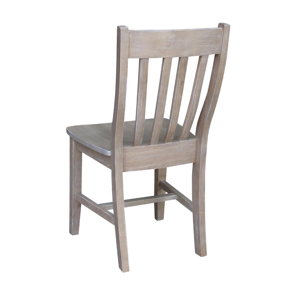 Set of Two Cafe Chairs, Washed Gray Taupe. Picture 2