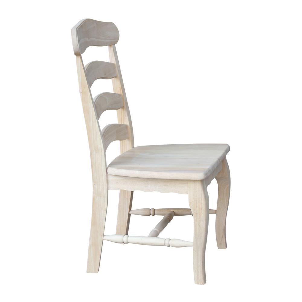 Set of Two Country French Chairs with Solid Seats, Unfinished. Picture 4