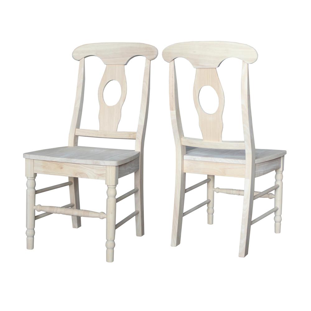 Set of Two Empire Chairs with Aolid Wood Seats, Unfinished. Picture 2