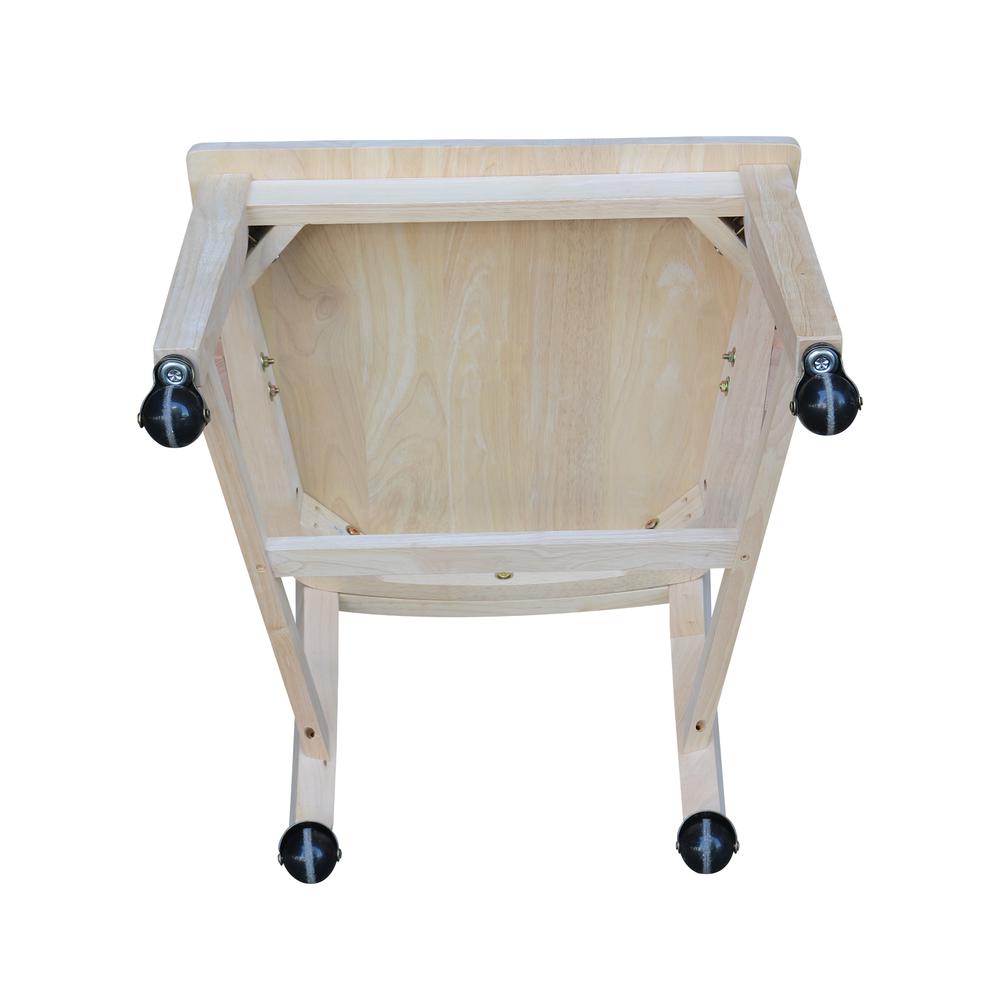 Dining Chair With Casters, Unfinished. Picture 7