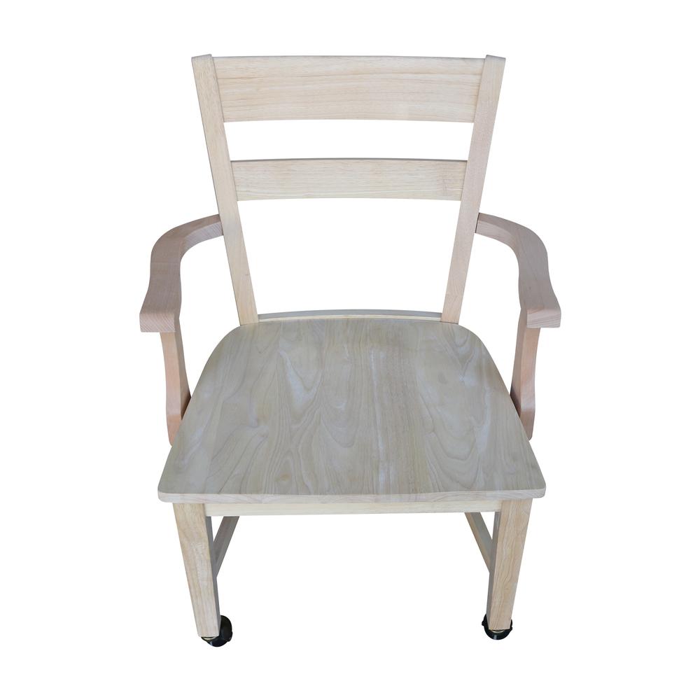 Dining Chair With Casters, Unfinished. Picture 8