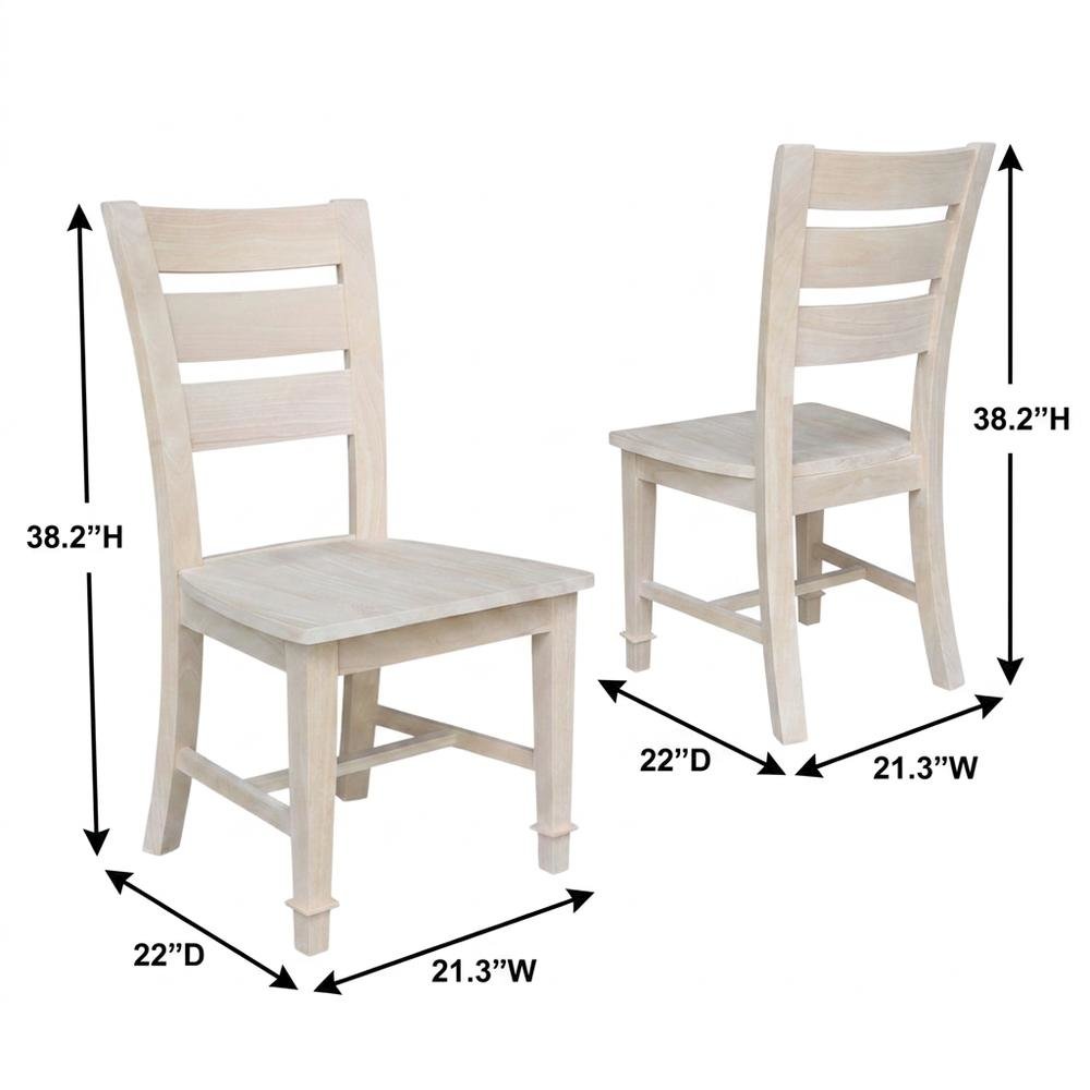 Tuscany Unfinished Hardwood Dining Chairs for Kitchen or Dining Room. Picture 5