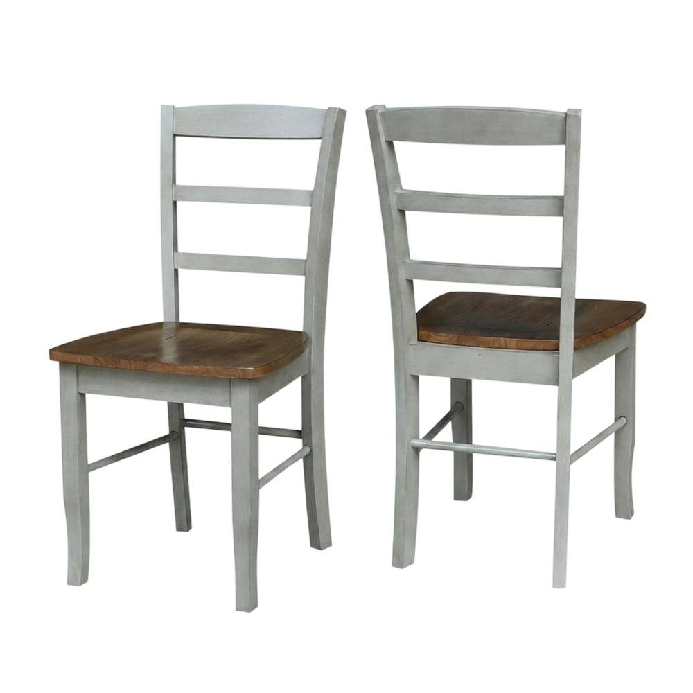 Madrid Ladderback Solid Wood Dining Chairs for Kitchen and Dining Room, Set of 2. Picture 1