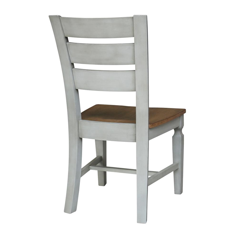 Vista Ladderback Chairs, Set of 2, Hickory/stone. Picture 1
