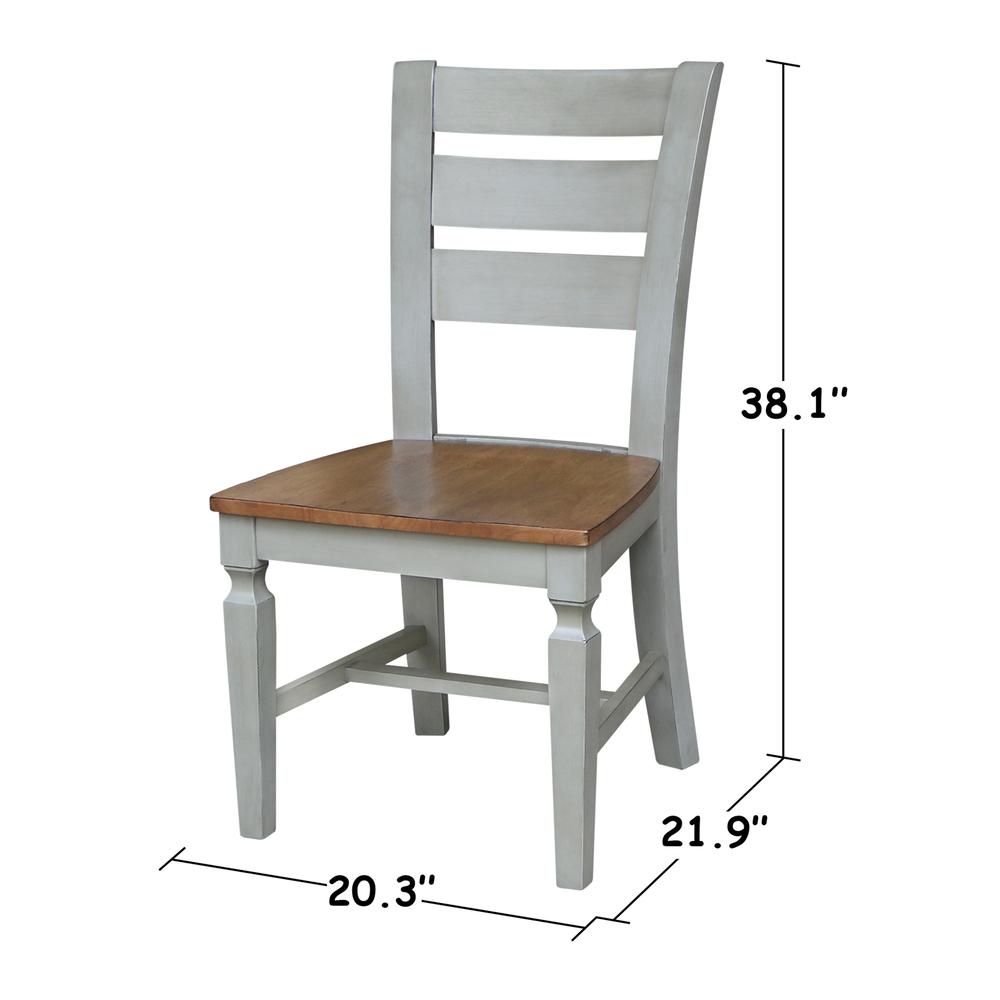 Vista Ladderback Chairs, Set of 2, Hickory/stone. Picture 2