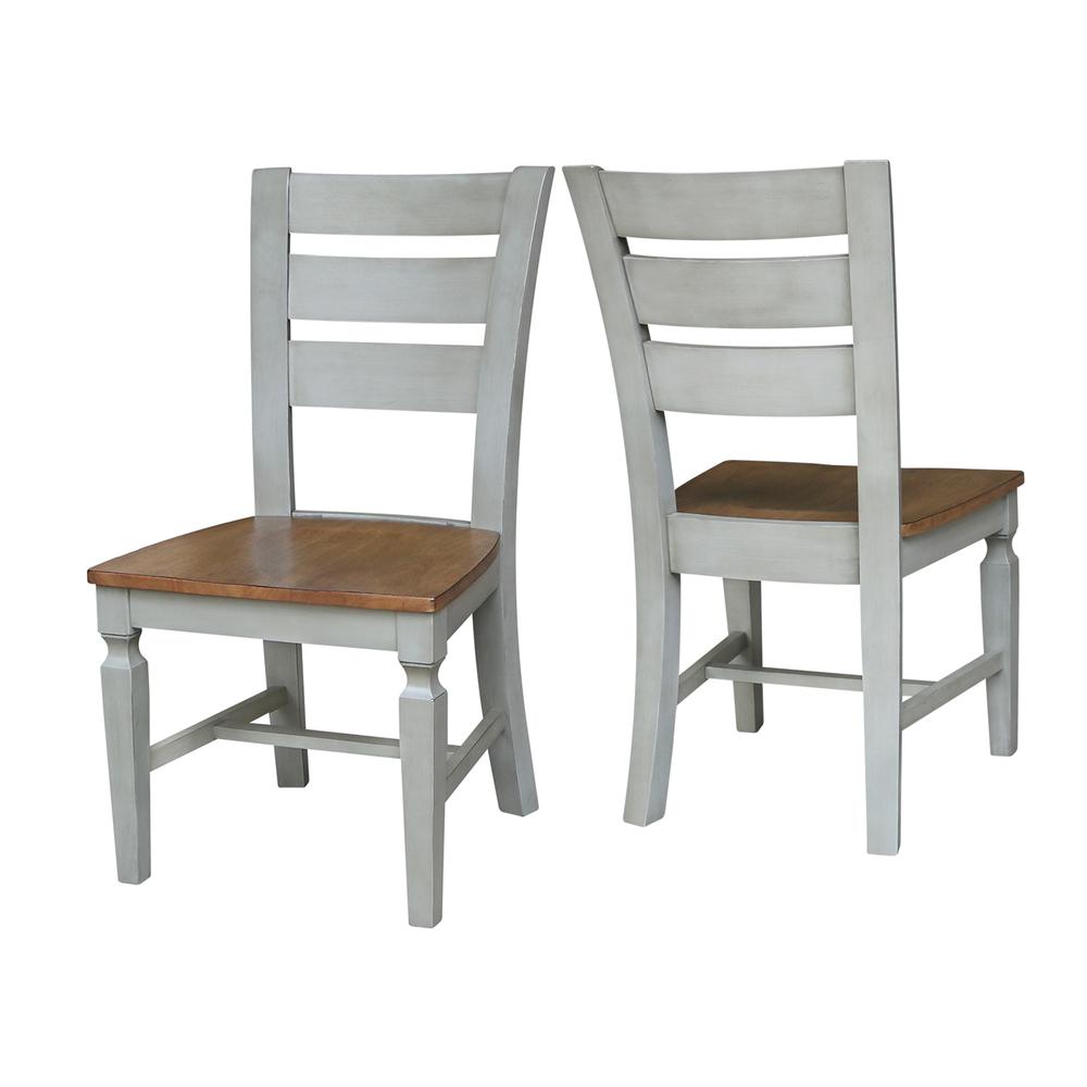 Vista Ladderback Chairs, Set of 2, Hickory/stone. Picture 4