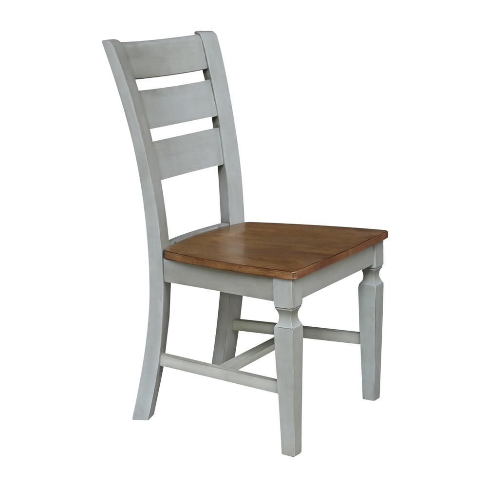 Vista Ladderback Chairs, Set of 2, Hickory/stone. Picture 6