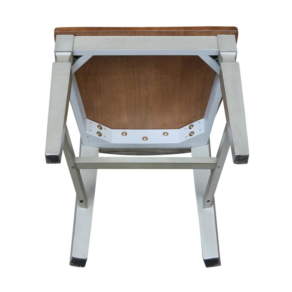 Vista Ladderback Chairs, Set of 2, Hickory/stone. Picture 7