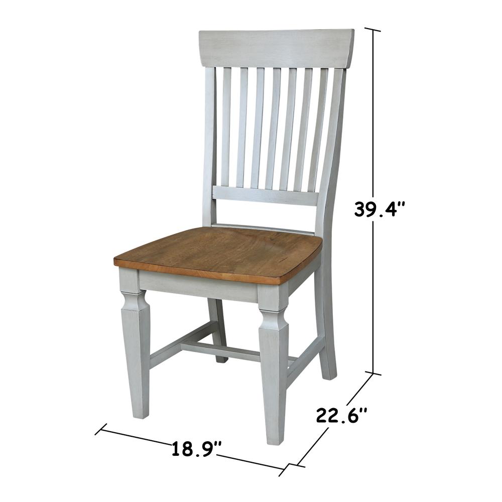 Vista Slat Back Chairs, Set of 2, Hickory/stone. Picture 2