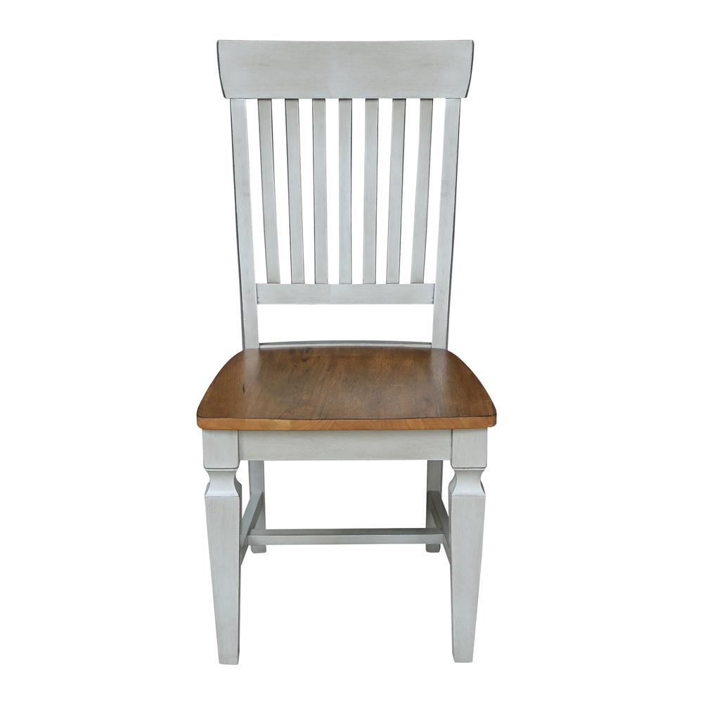 Vista Slat Back Chairs, Set of 2, Hickory/stone. Picture 5