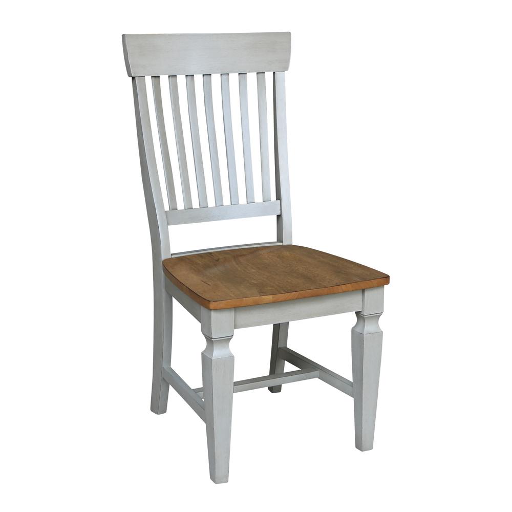 Vista Slat Back Chairs, Set of 2, Hickory/stone. Picture 3