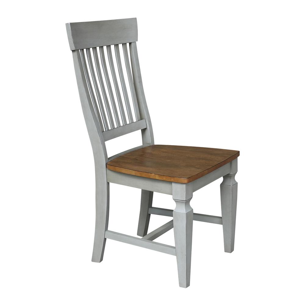 Vista Slat Back Chairs, Set of 2, Hickory/stone. Picture 6