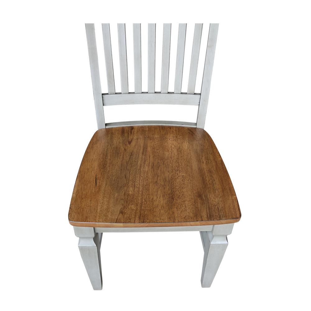 Vista Slat Back Chairs, Set of 2, Hickory/stone. Picture 8
