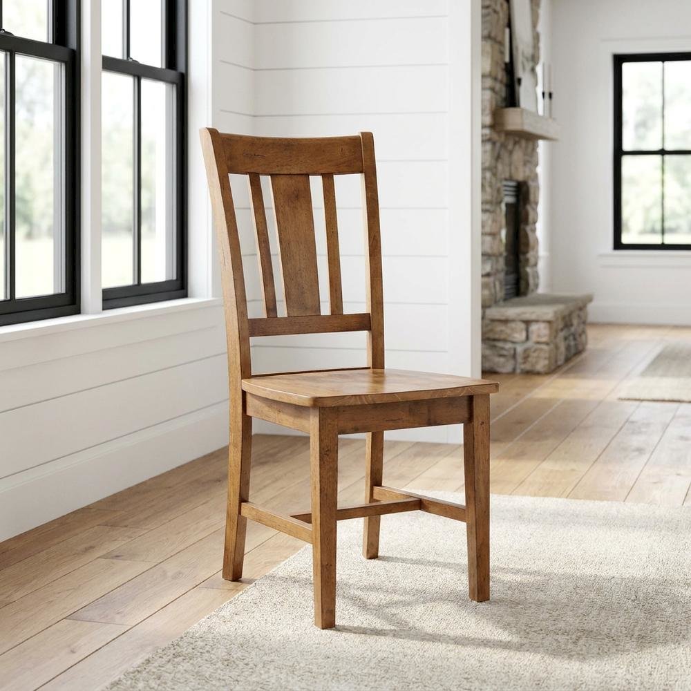Hardwood Dining Chair with Distressed Splatback for Kitchen and Dining Room. Picture 4